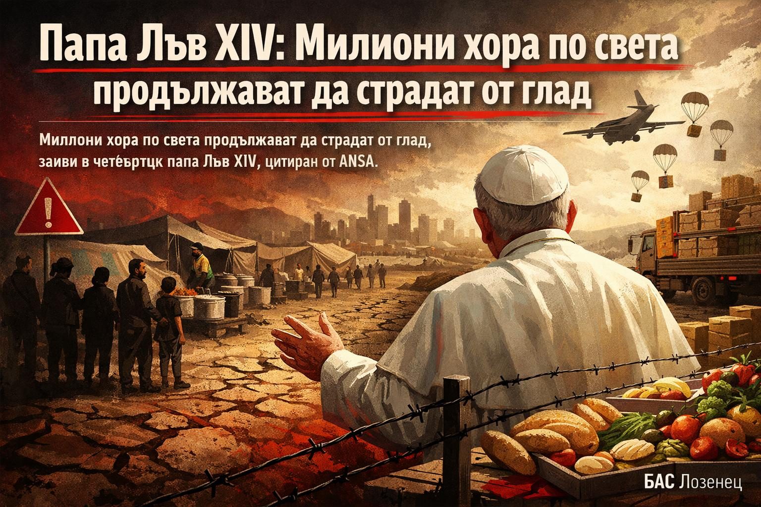 Папа Лъв XIV: Милиони хора по света продължават да страдат от глад