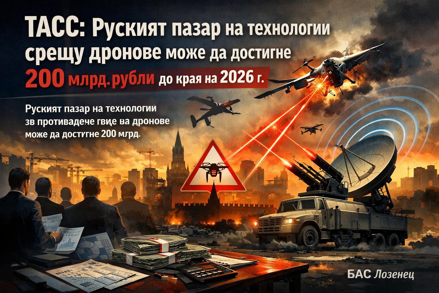 ТАСС: Руският пазар на технологии срещу дронове може да достигне 200 млрд. рубли до края на 2026 г.