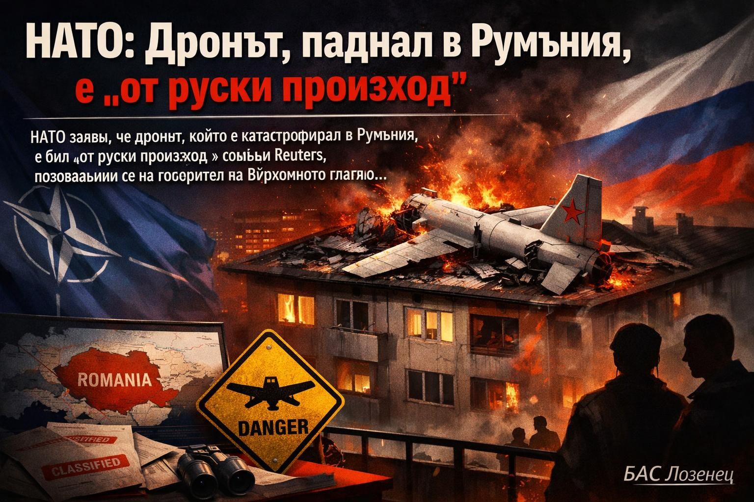 НАТО: Дронът, паднал в Румъния, е „от руски произход“