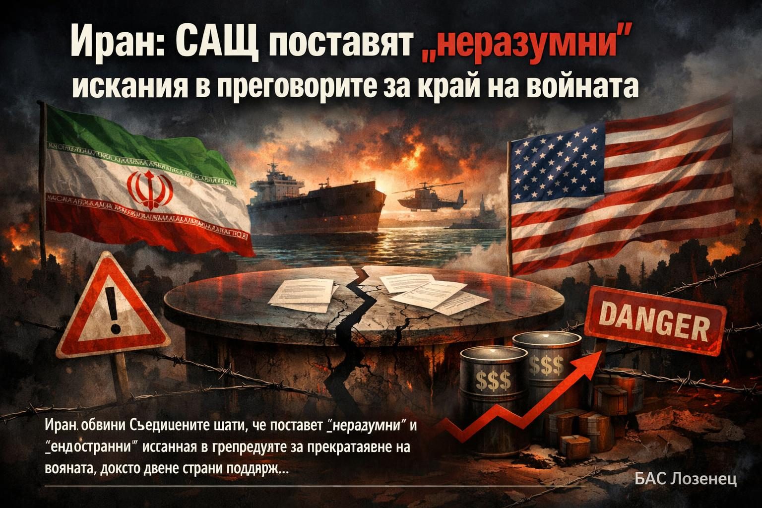 Иран: САЩ поставят „неразумни“ искания в преговорите за край на войната