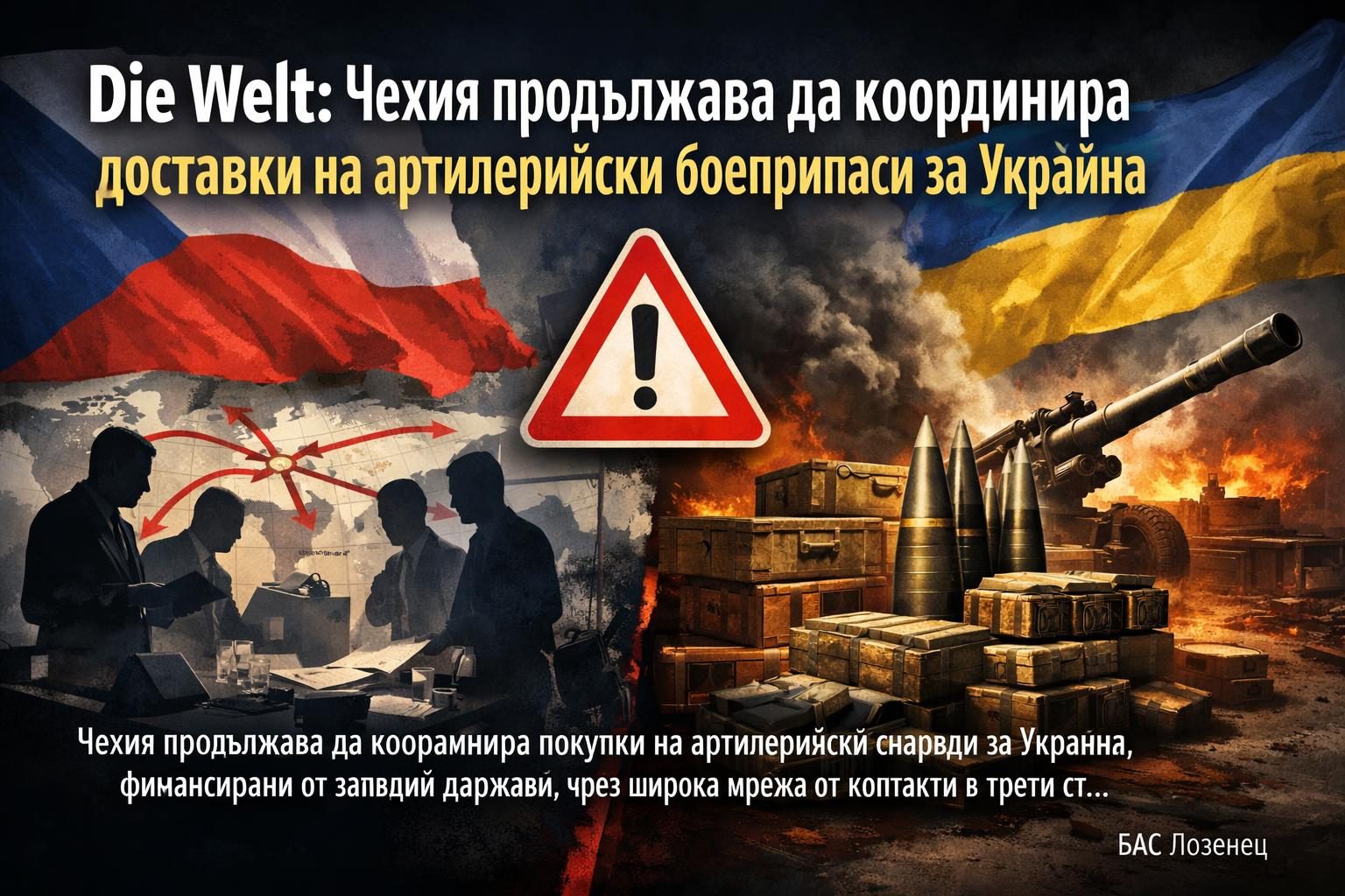 Die Welt: Чехия продължава да координира доставки на артилерийски боеприпаси за Украйна