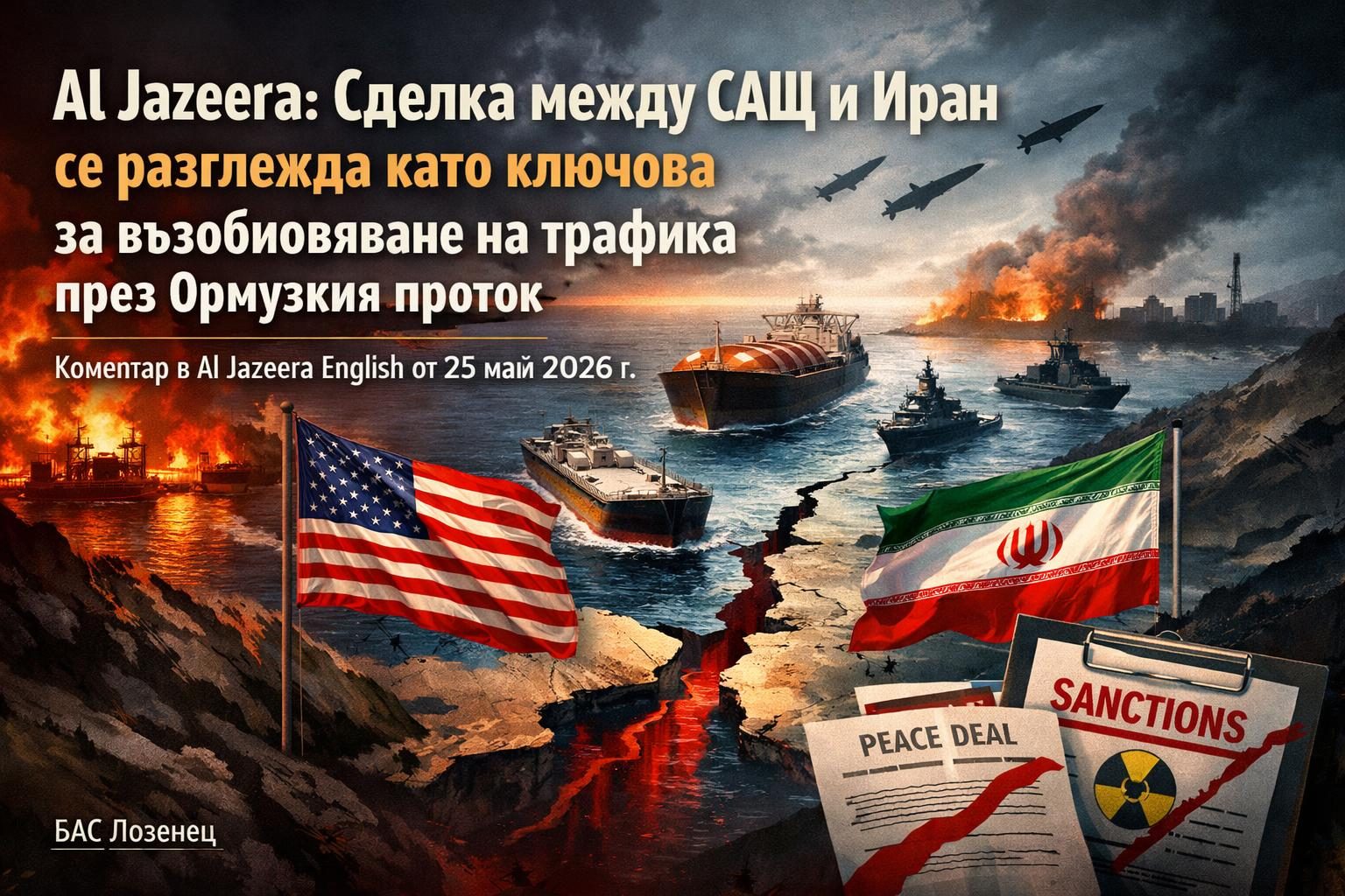Al Jazeera: Сделка между САЩ и Иран се разглежда като ключова за възобновяване на трафика през Ормузкия проток