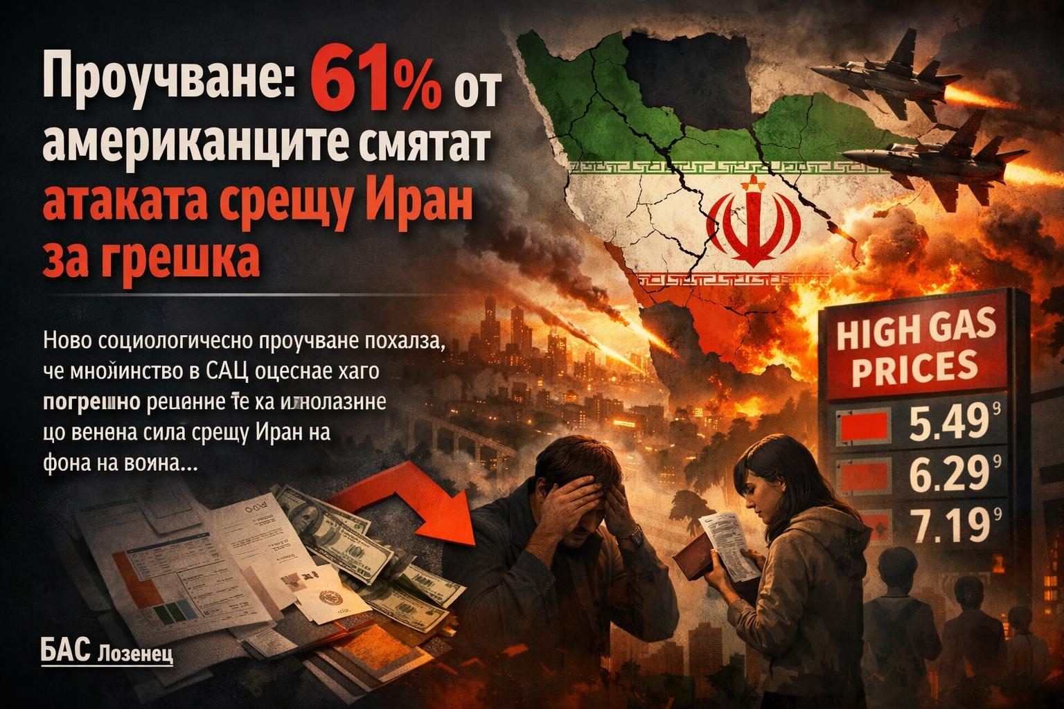 Проучване: 61% от американците смятат атаката срещу Иран за грешка