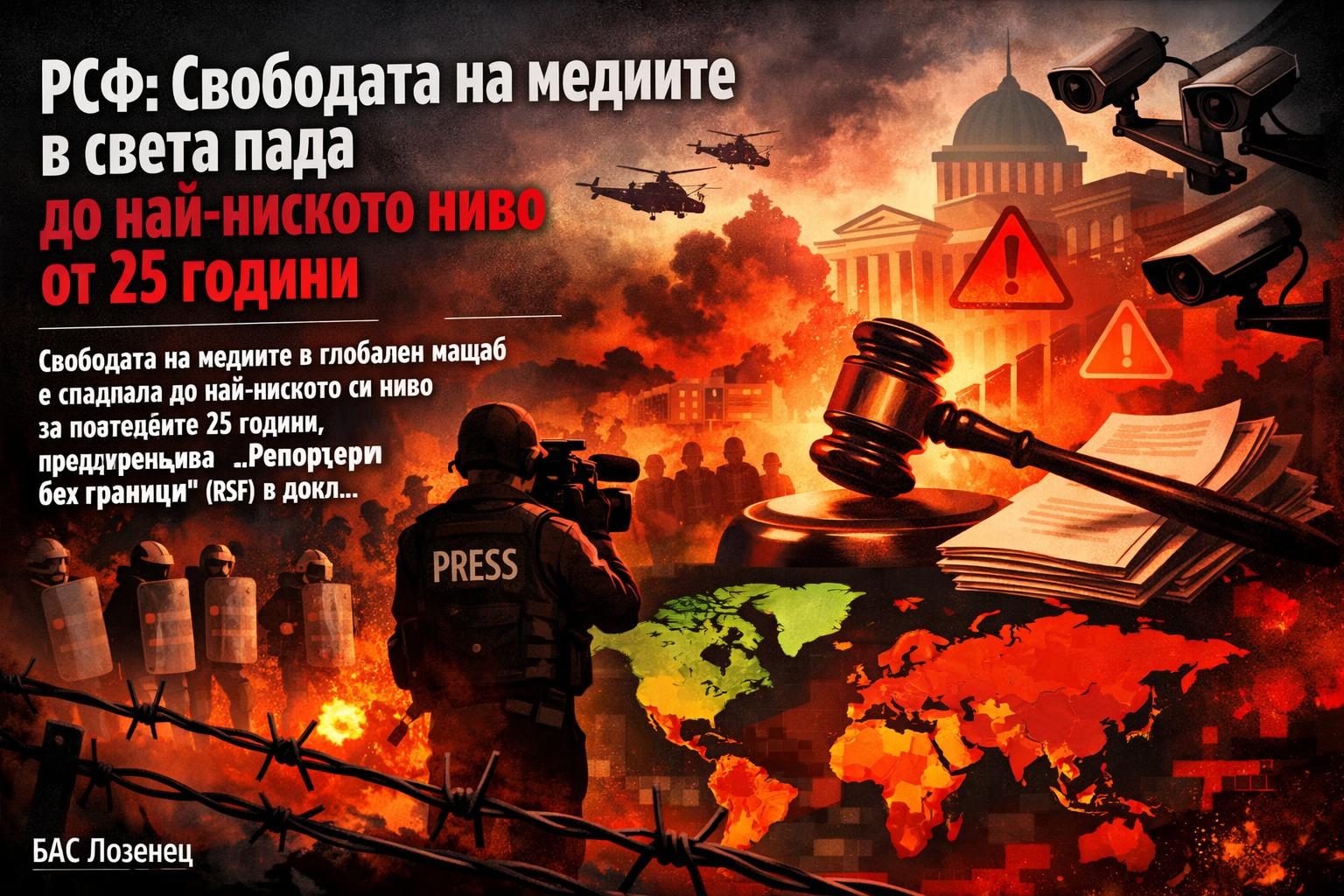 РСФ: Свободата на медиите в света пада до най-ниското ниво от 25 години