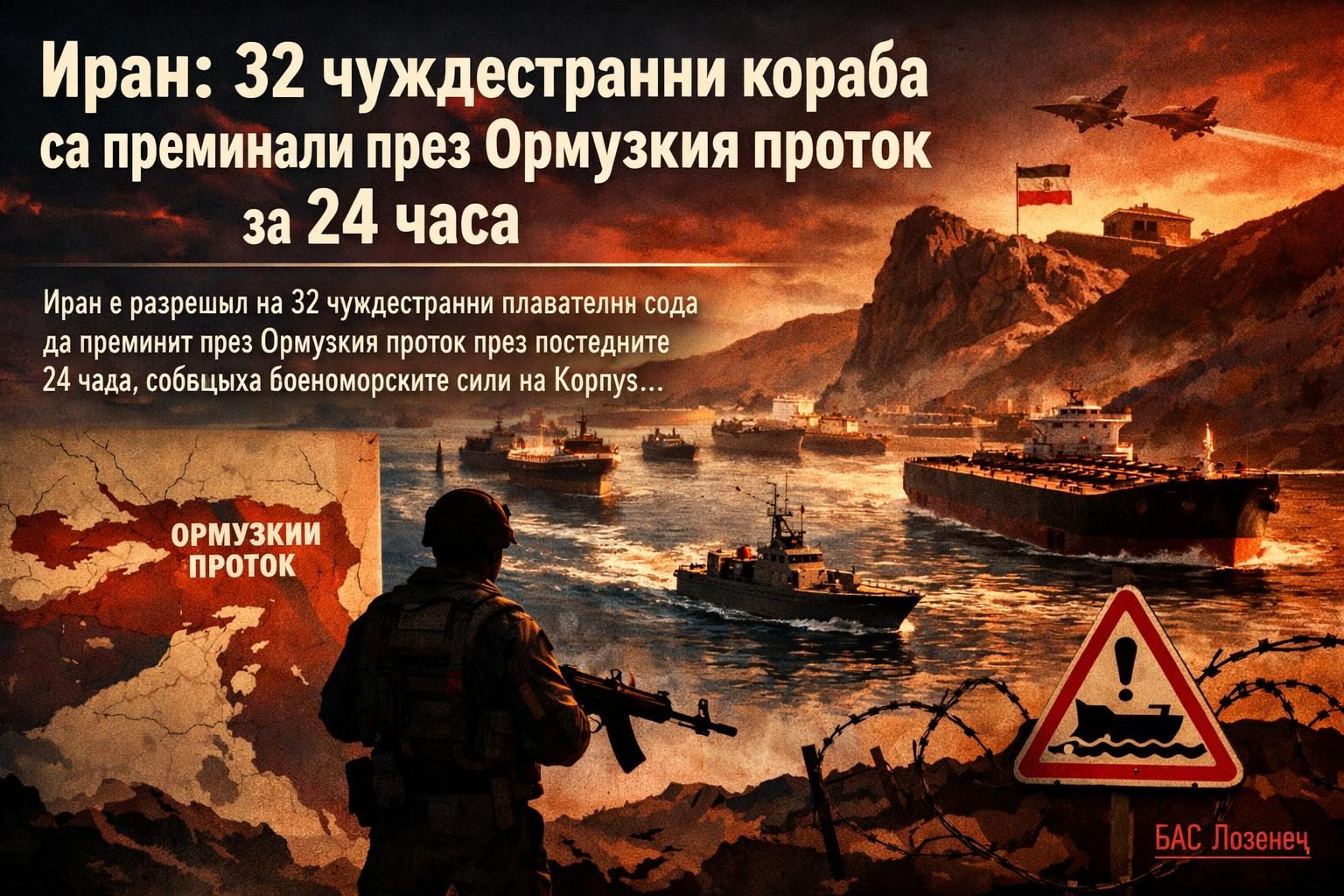 Иран: 32 чуждестранни кораба са преминали през Ормузкия проток за 24 часа