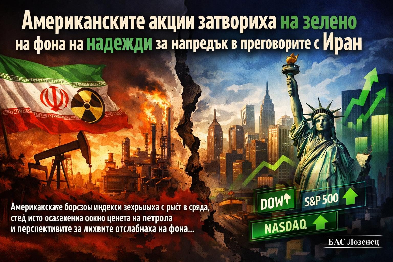 Американските акции затвориха на зелено на фона на надежди за напредък в преговорите с Иран