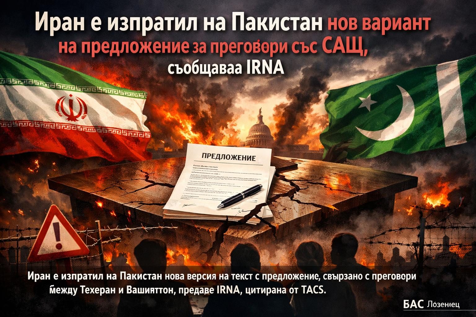 Иран е изпратил на Пакистан нов вариант на предложение за преговори със САЩ, съобщава IRNA