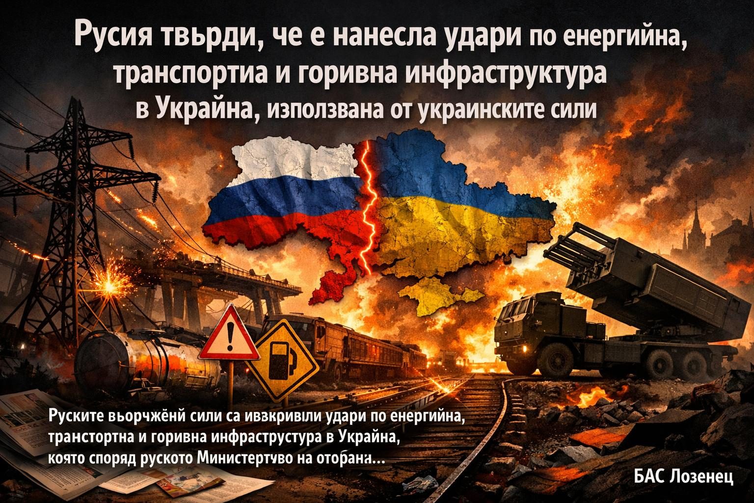 Русия твърди, че е нанесла удари по енергийна, транспортна и горивна инфраструктура в Украйна, използвана от украинските сили