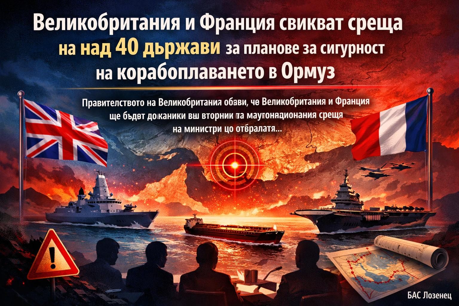 Великобритания и Франция свикват среща на над 40 държави за планове за сигурност на корабоплаването в Ормуз