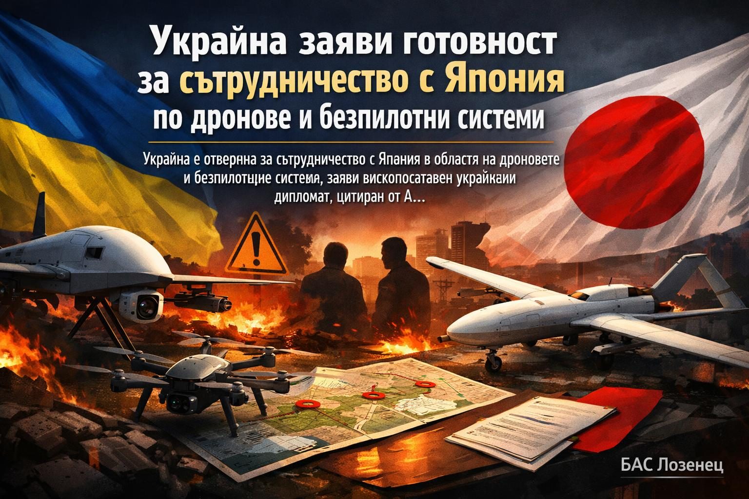 Украйна заяви готовност за сътрудничество с Япония по дронове и безпилотни системи