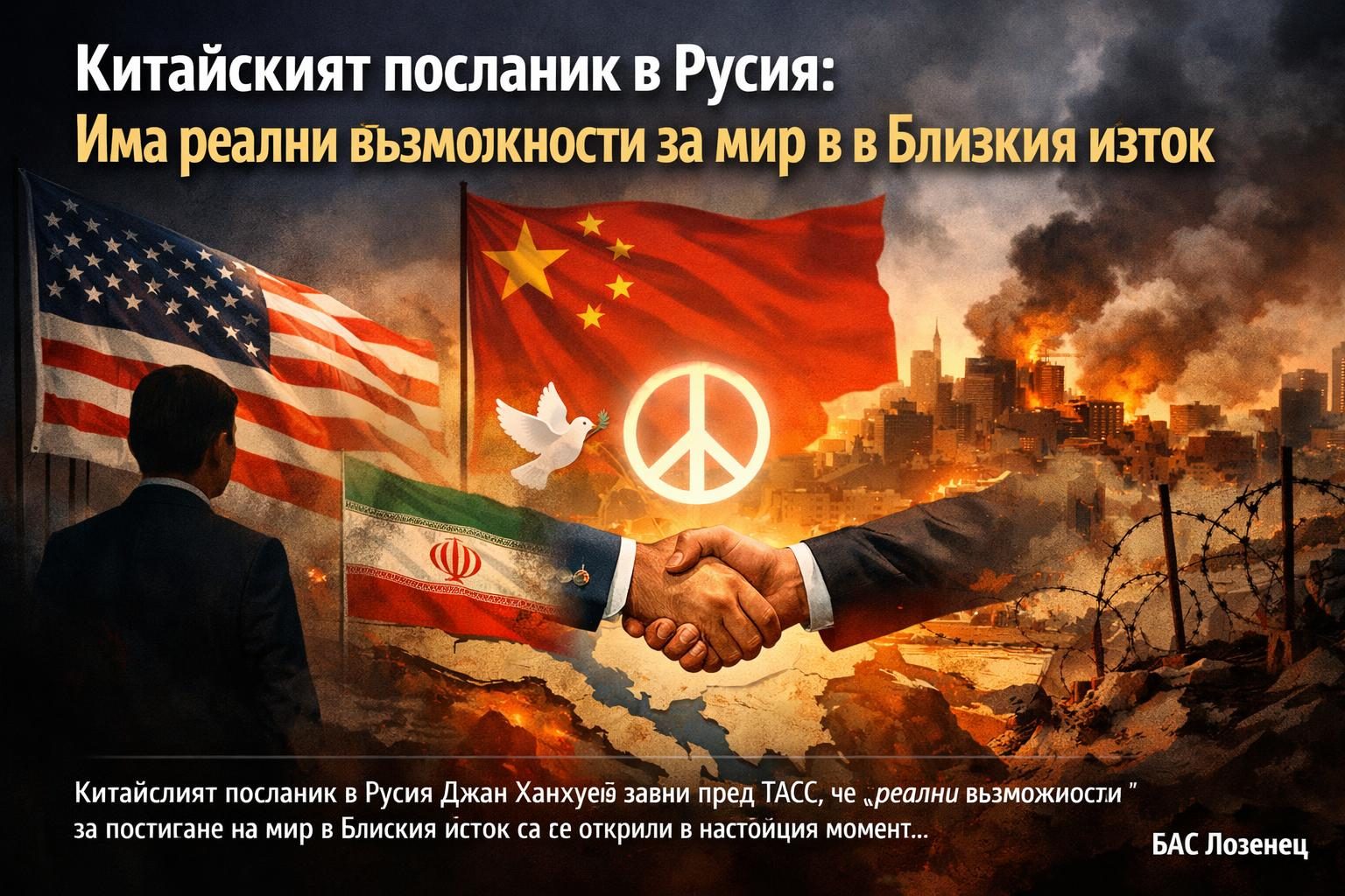 Китайският посланик в Русия: Има реални възможности за мир в Близкия изток