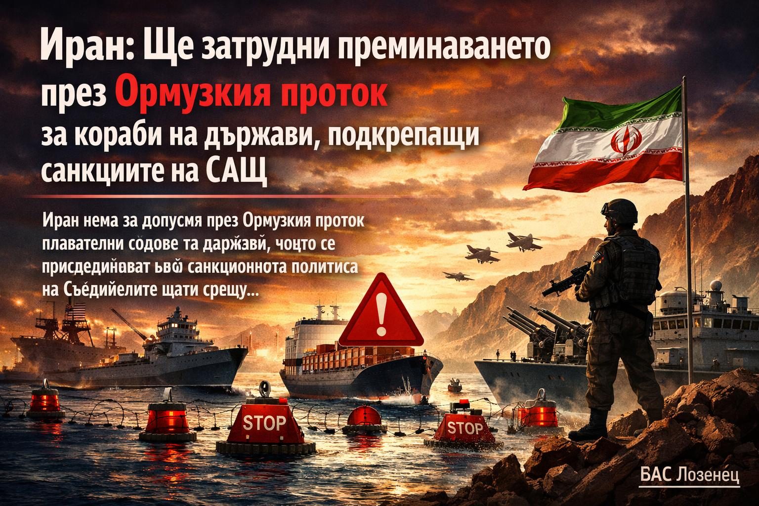 Иран: Ще затрудни преминаването през Ормузкия проток за кораби на държави, подкрепящи санкциите на САЩ