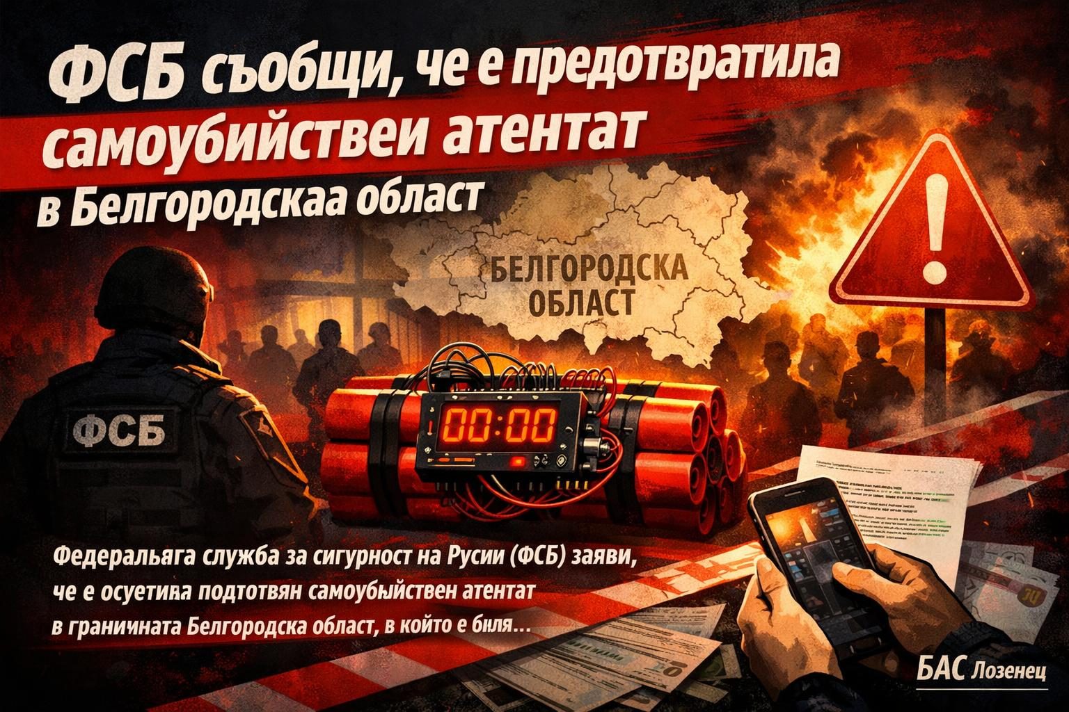 ФСБ съобщи, че е предотвратила самоубийствен атентат в Белгородска област