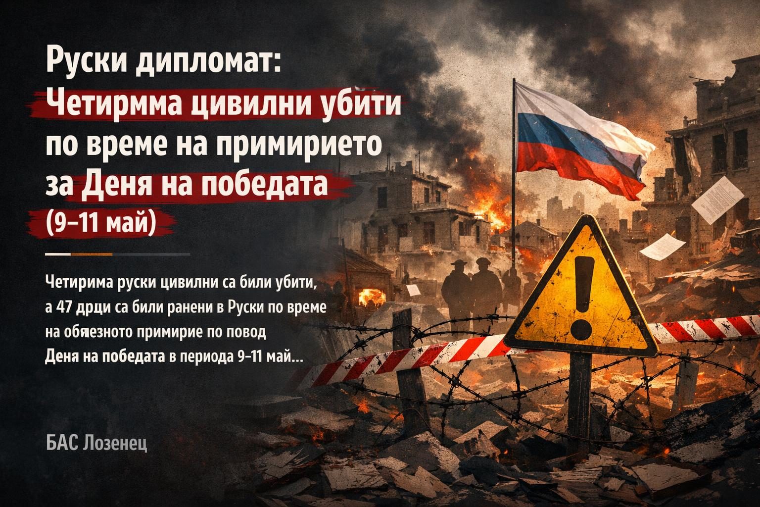 Руски дипломат: Четирима цивилни убити по време на примирието за Деня на победата (9–11 май)