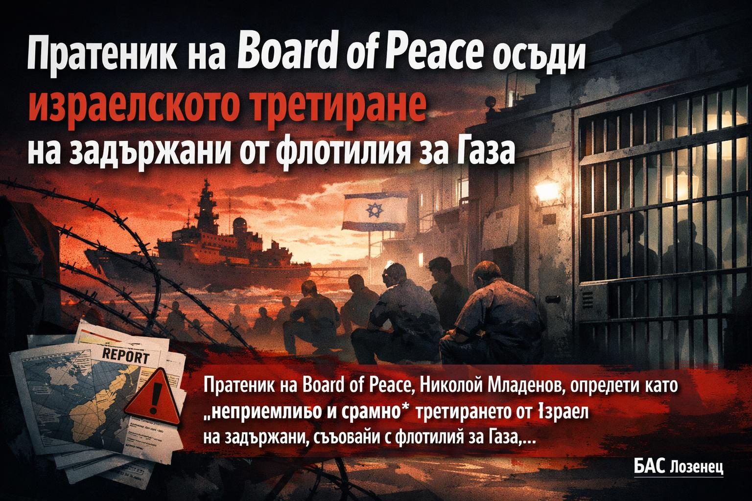 Пратеник на Board of Peace осъди израелското третиране на задържани от флотилия за Газа