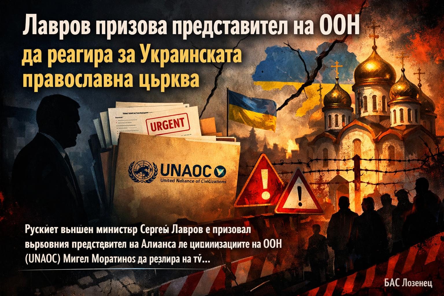 Лавров призова представител на ООН да реагира за Украинската православна църква