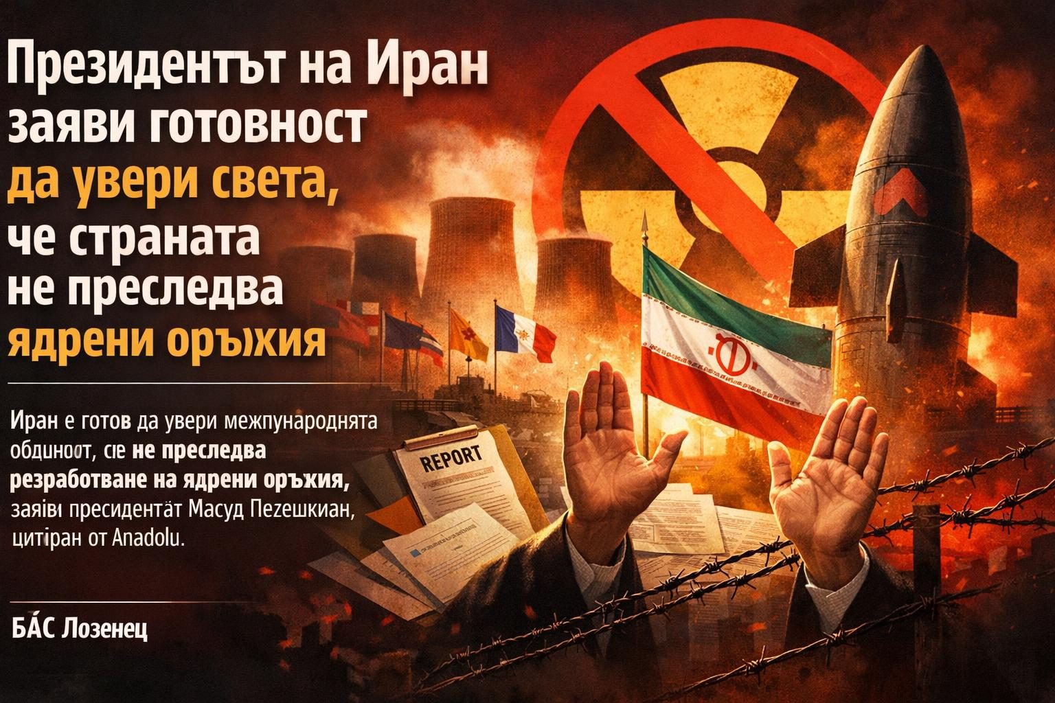 Президентът на Иран заяви готовност да увери света, че страната не преследва ядрени оръжия