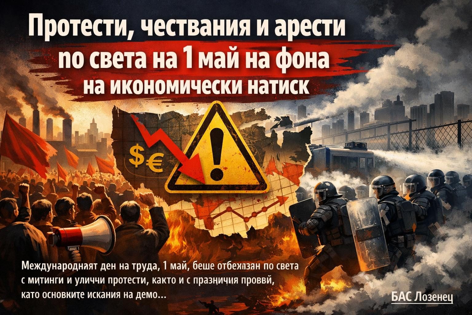 Протести, чествания и арести по света на 1 май на фона на икономически натиск