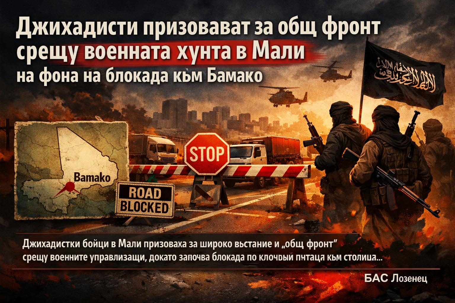 Джихадисти призовават за общ фронт срещу военната хунта в Мали на фона на блокада към Бамако
