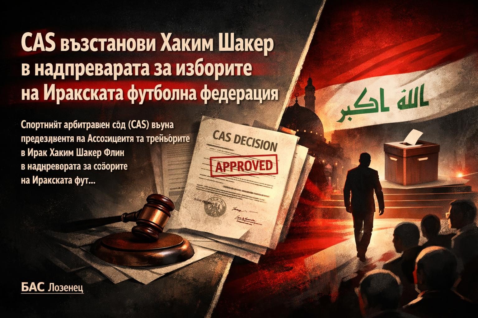 CAS възстанови Хаким Шакер в надпреварата за изборите на Иракската футболна федерация