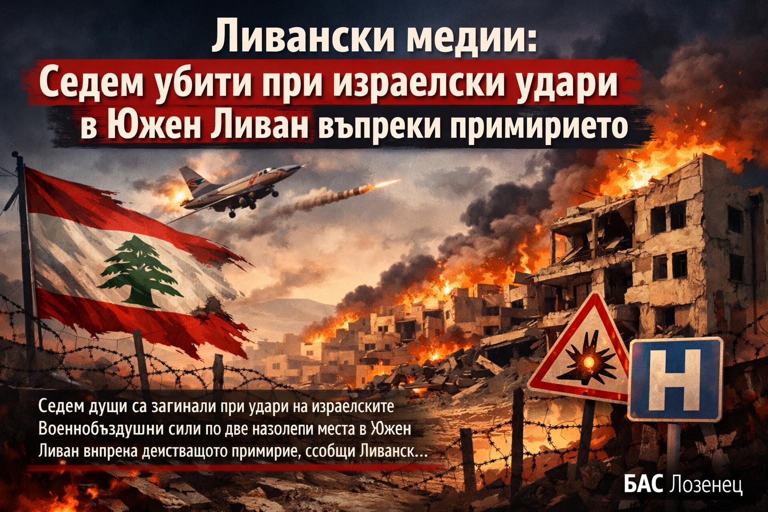 Ливански медии: Седем убити при израелски удари в Южен Ливан въпреки примирието