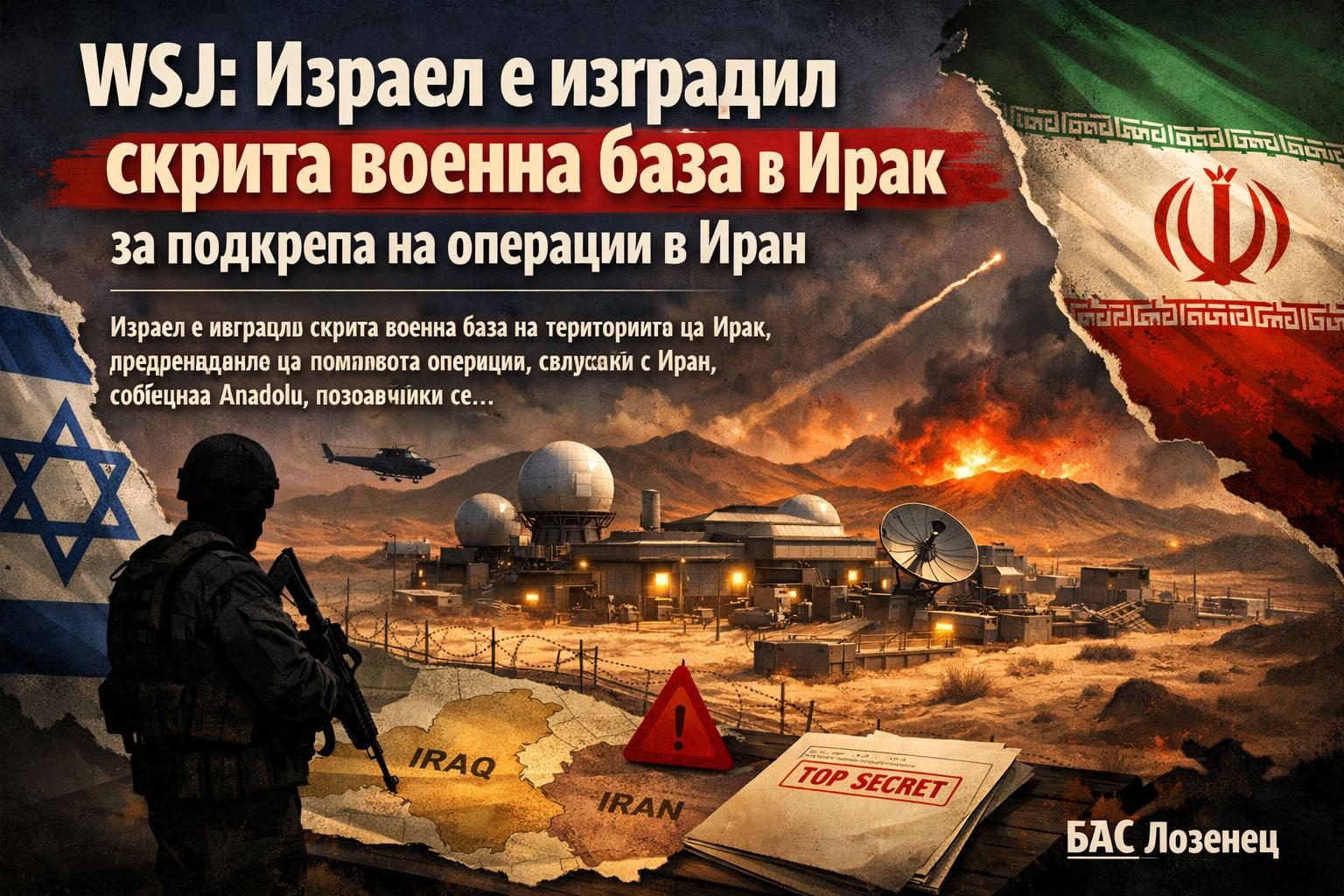 WSJ: Израел е изградил скрита военна база в Ирак за подкрепа на операции в Иран