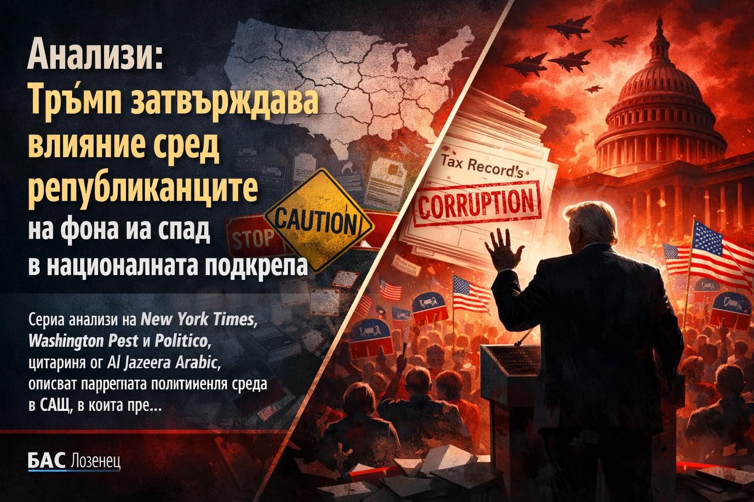 Анализи: Тръмп затвърждава влияние сред републиканците на фона на спад в националната подкрепа