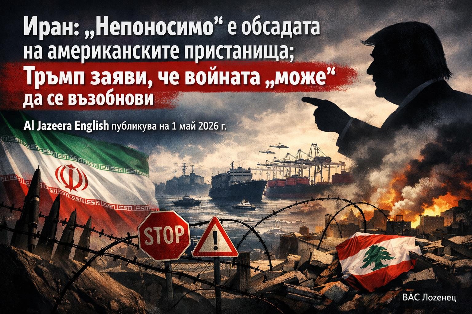 Иран: „Непоносимо“ е обсадата на американските пристанища; Тръмп заяви, че войната „може“ да се възобнови