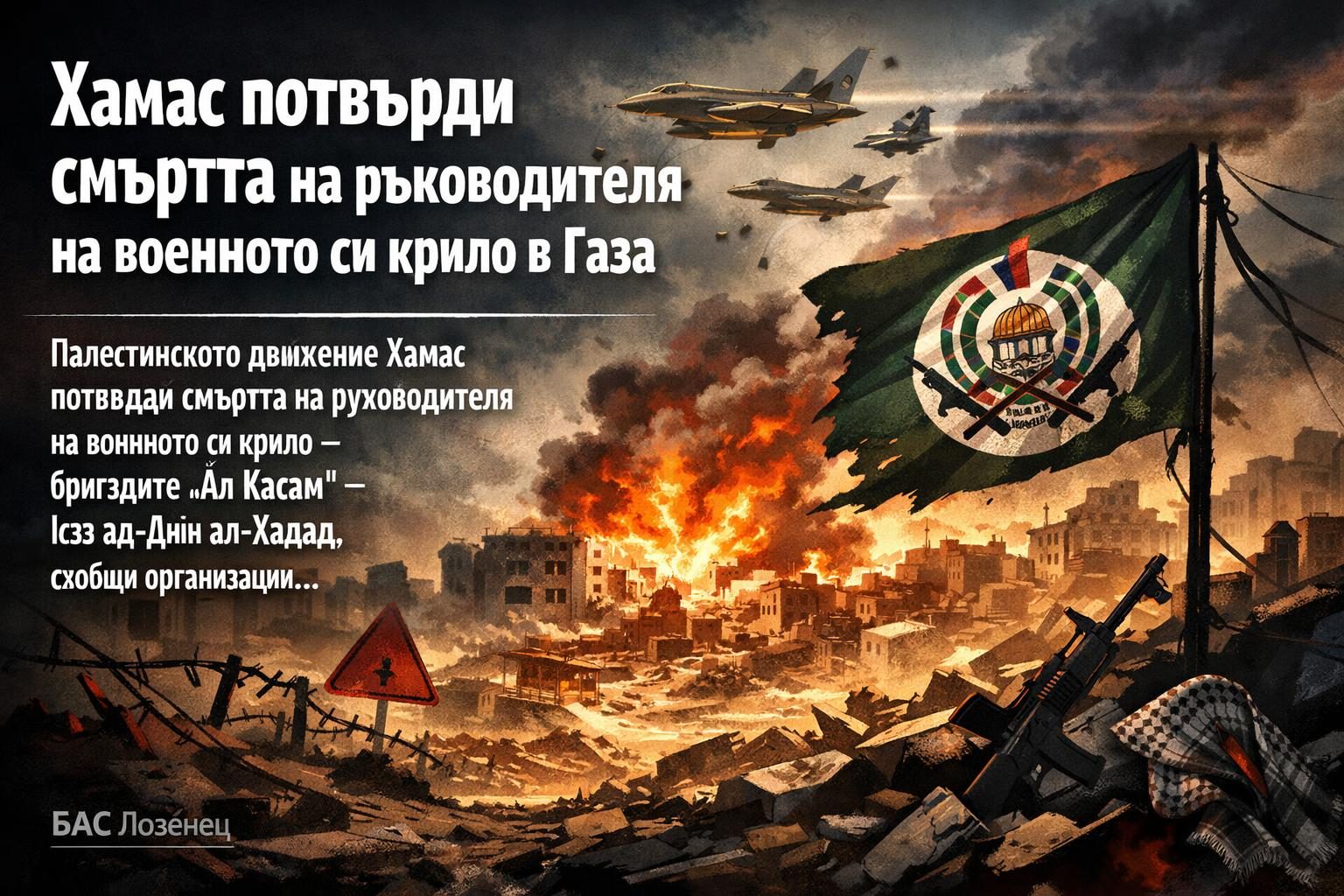 Хамас потвърди смъртта на ръководителя на военното си крило в Газа
