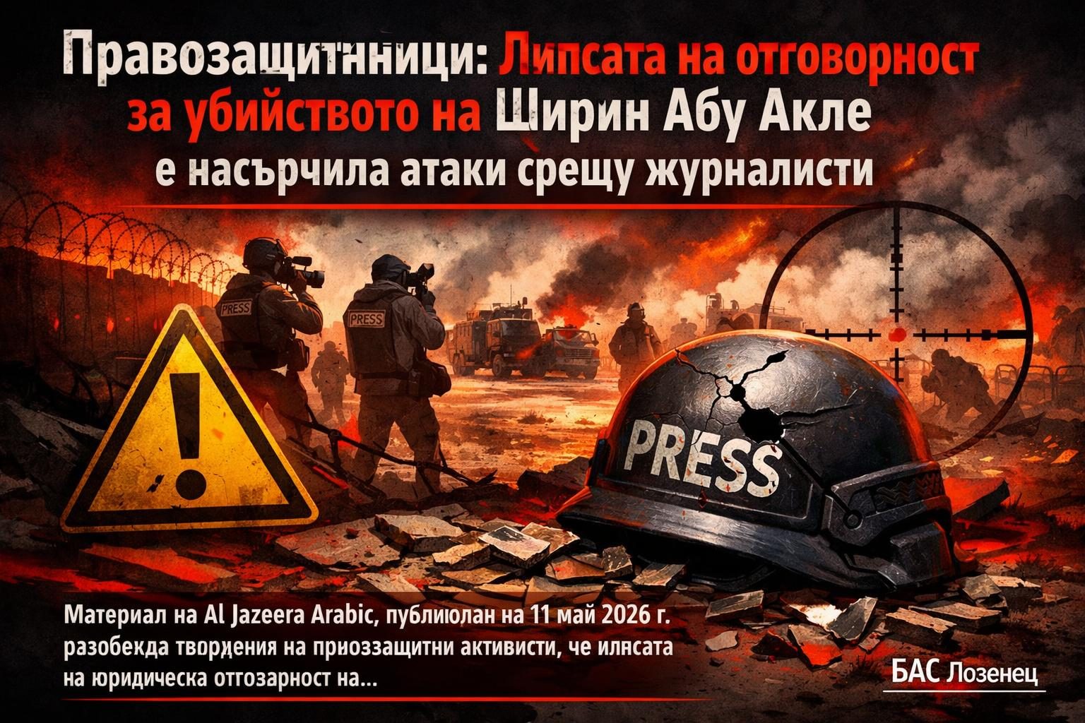 Правозащитници: Липсата на отговорност за убийството на Ширин Абу Акле е насърчила атаки срещу журналисти