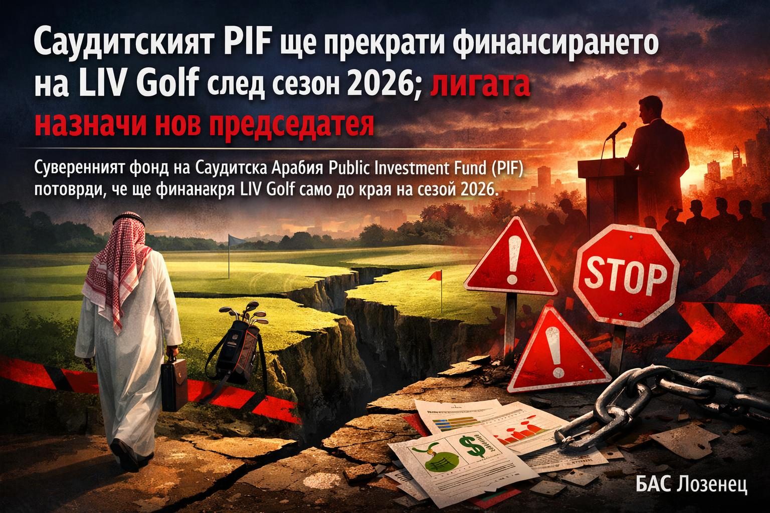 Саудитският PIF ще прекрати финансирането на LIV Golf след сезон 2026; лигата назначи нов председател