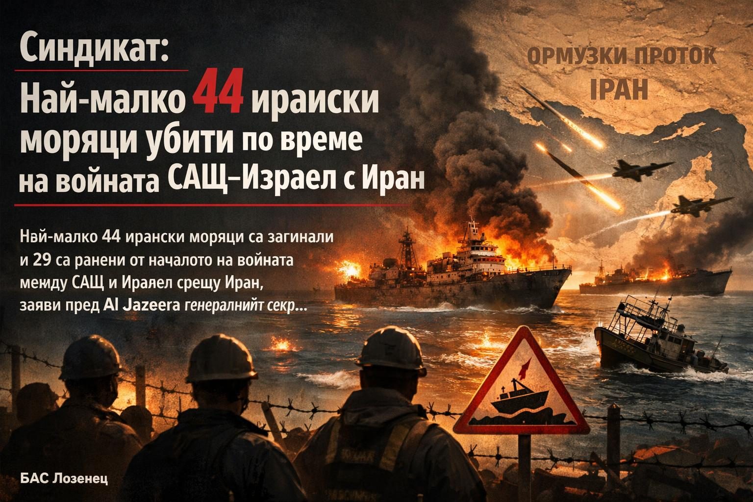 Синдикат: Най-малко 44 ирански моряци убити по време на войната САЩ–Израел с Иран