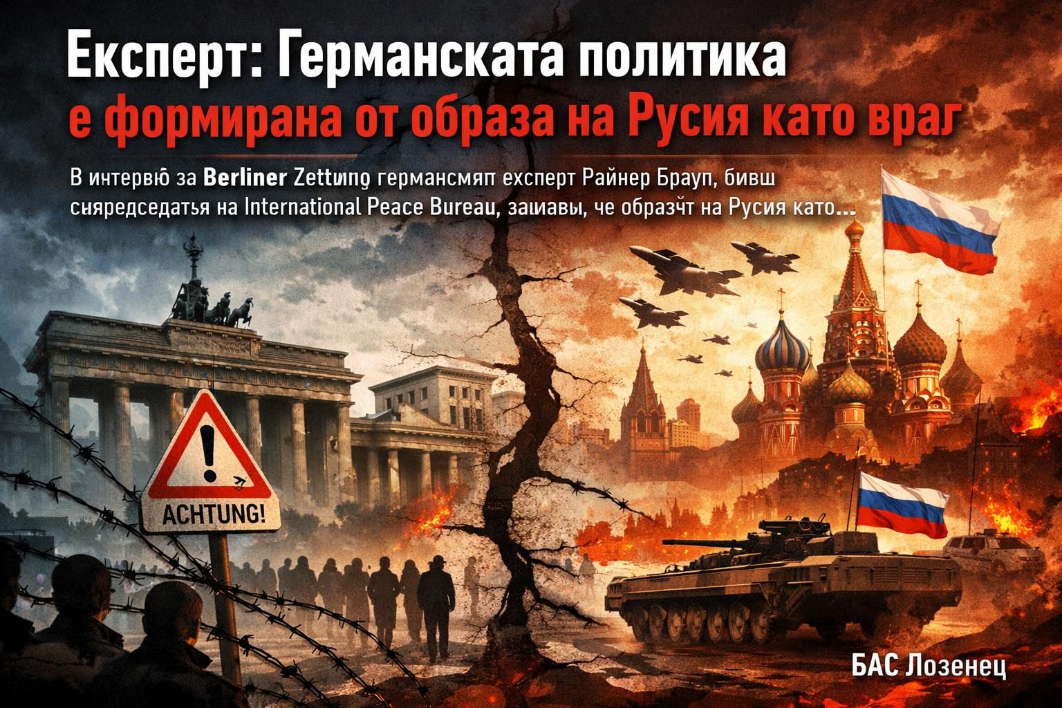 Експерт: Германската политика е формирана от образа на Русия като враг