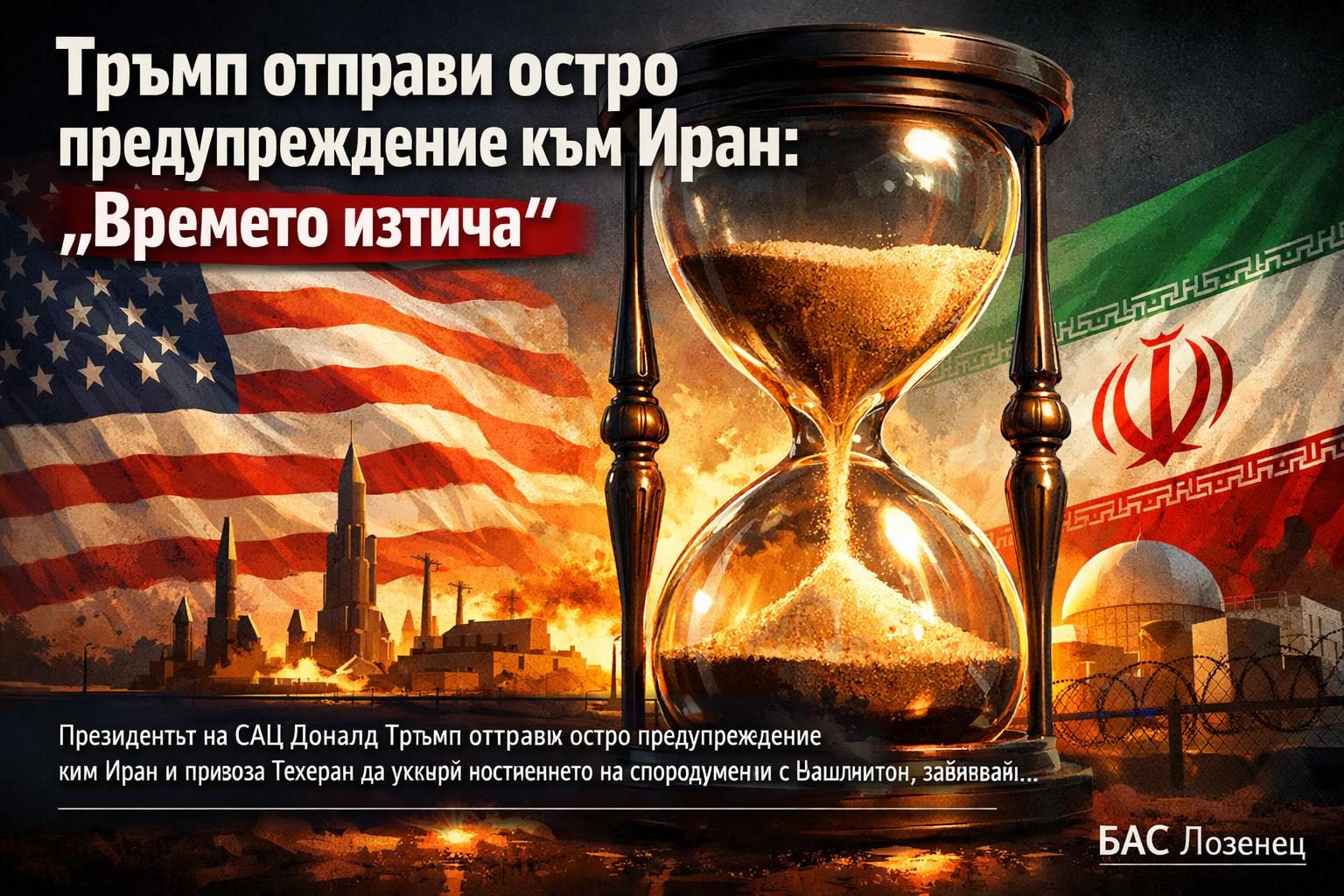 Тръмп отправи остро предупреждение към Иран: „Времето изтича“
