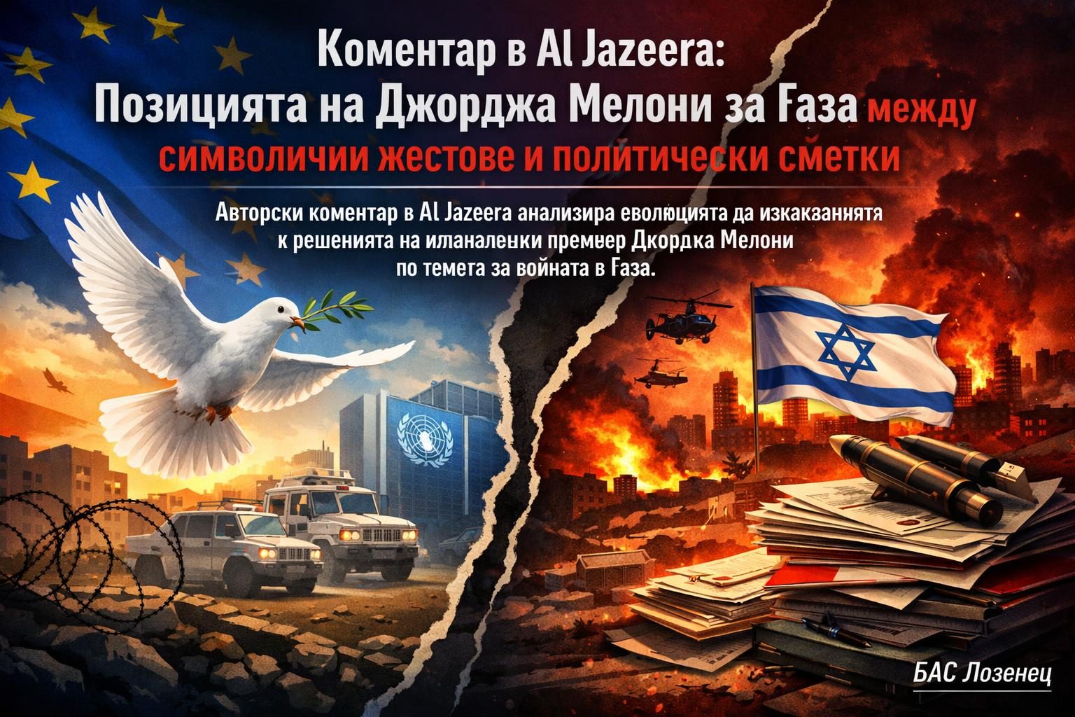 Коментар в Al Jazeera: Позицията на Джорджа Мелони за Газа между символични жестове и политически сметки