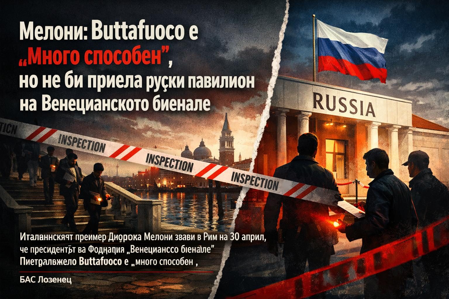 Мелони: Buttafuoco е „много способен“, но не би приела руски павилион на Венецианското биенале