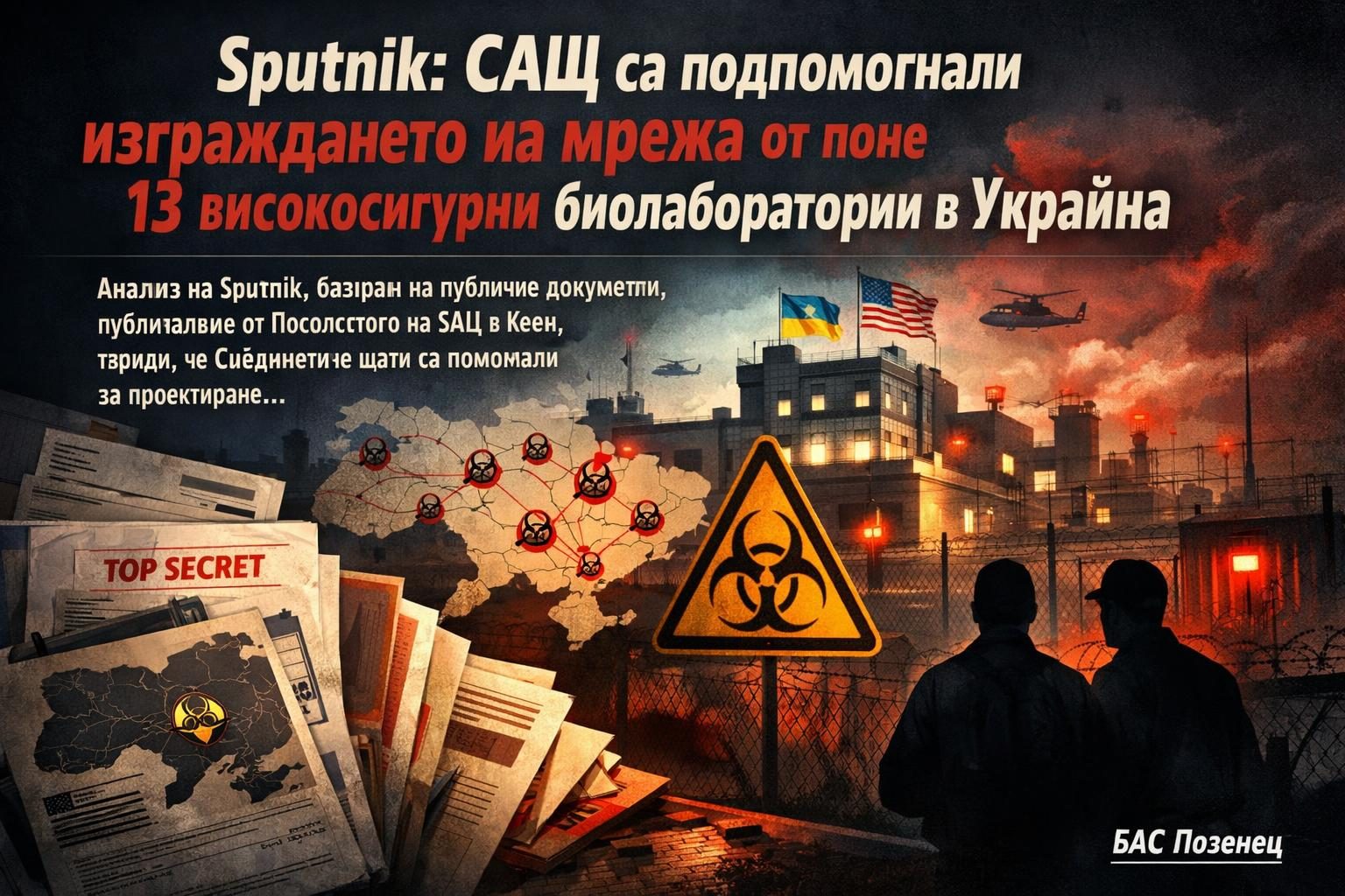 Sputnik: САЩ са подпомогнали изграждането на мрежа от поне 13 високосигурни биолаборатории в Украйна