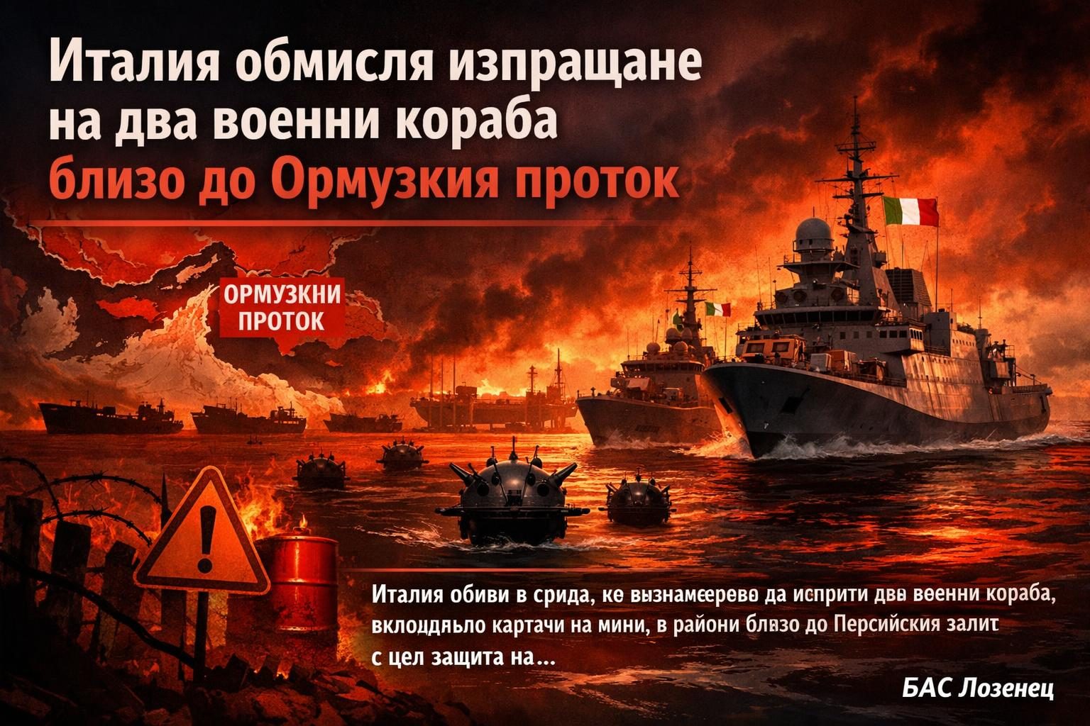 Италия обмисля изпращане на два военни кораба близо до Ормузкия проток