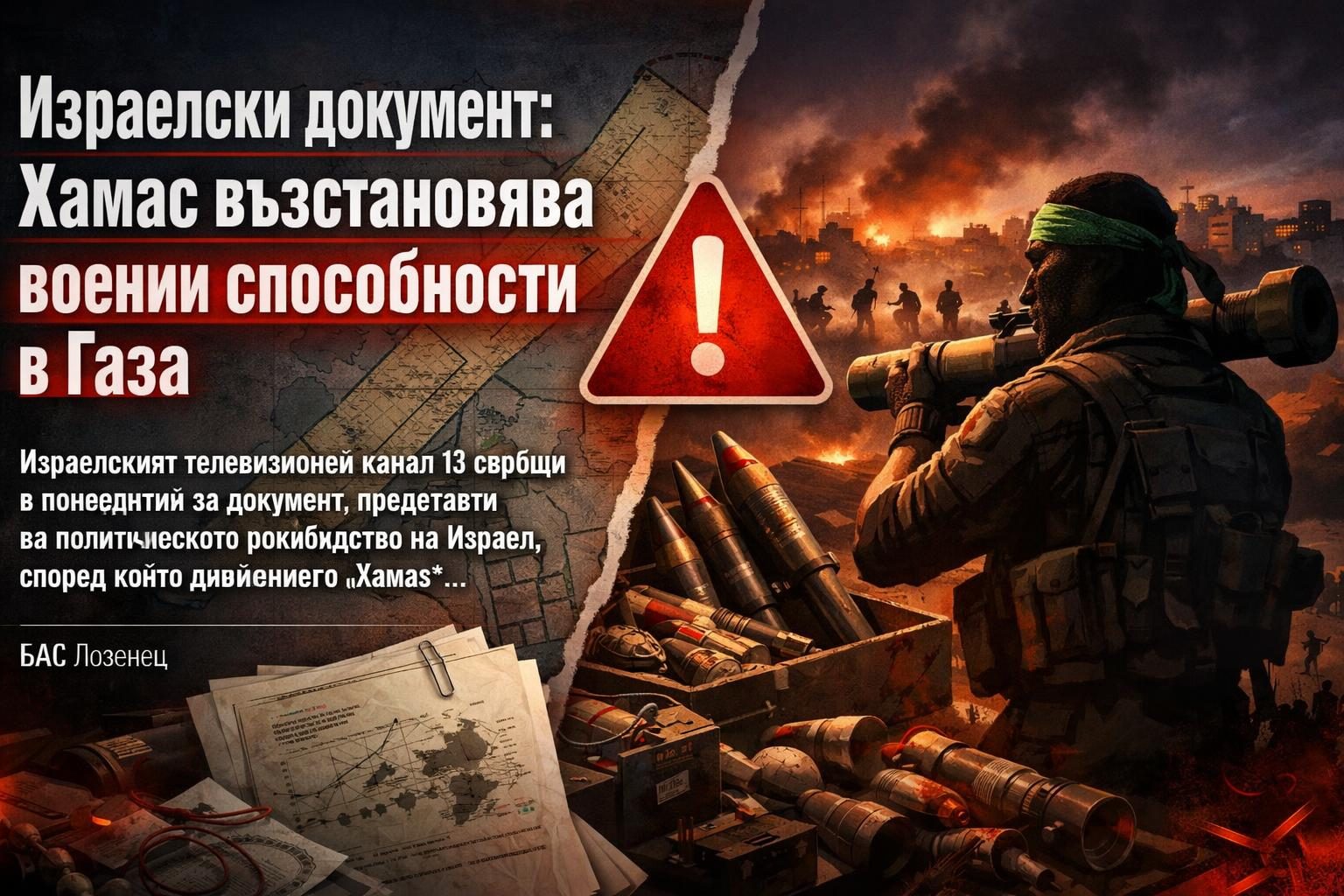 Израелски документ: Хамас възстановява военни способности в Газа