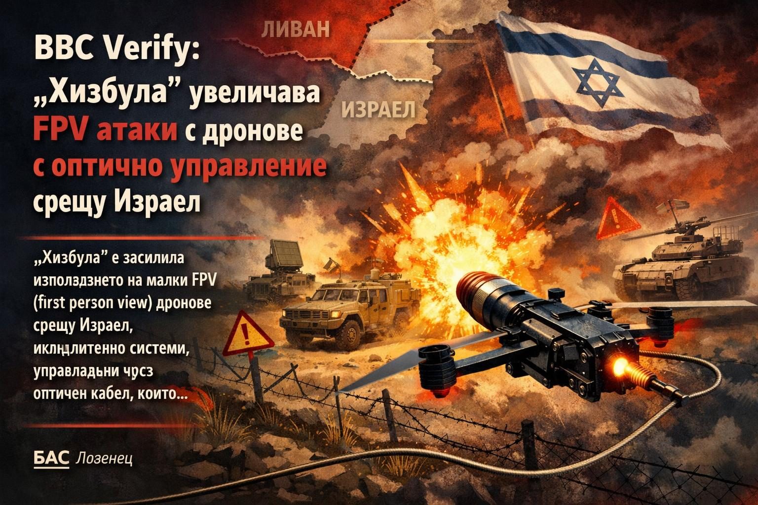 BBC Verify: „Хизбула“ увеличава FPV атаки с дронове с оптично управление срещу Израел