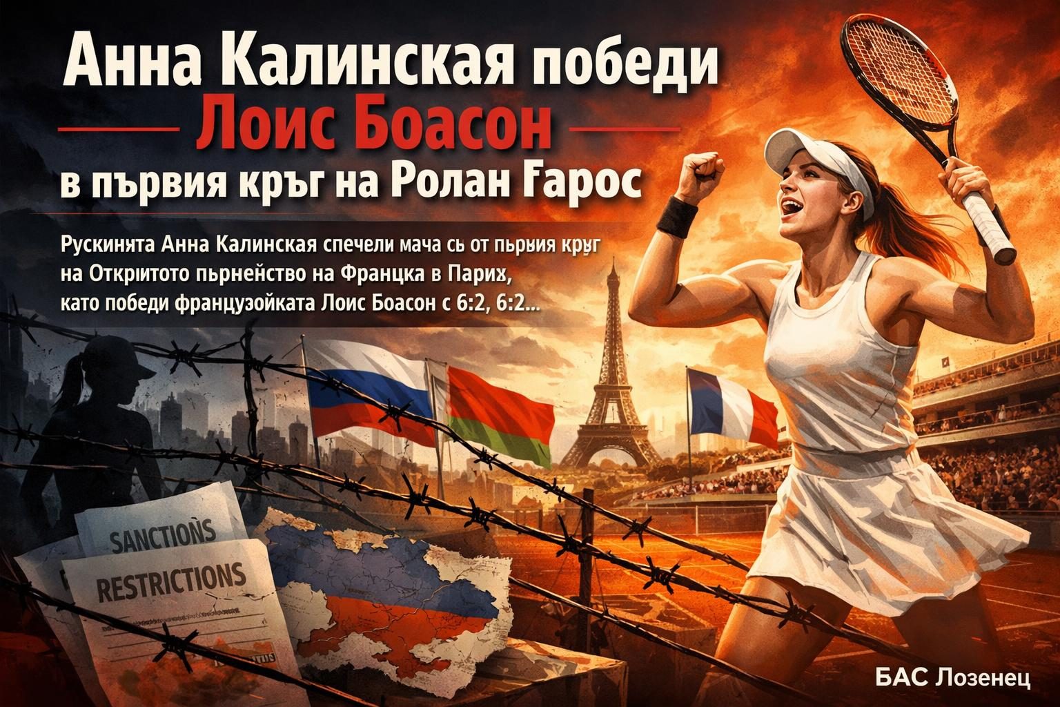 Анна Калинская победи Лоис Боасон в първия кръг на Ролан Гарос