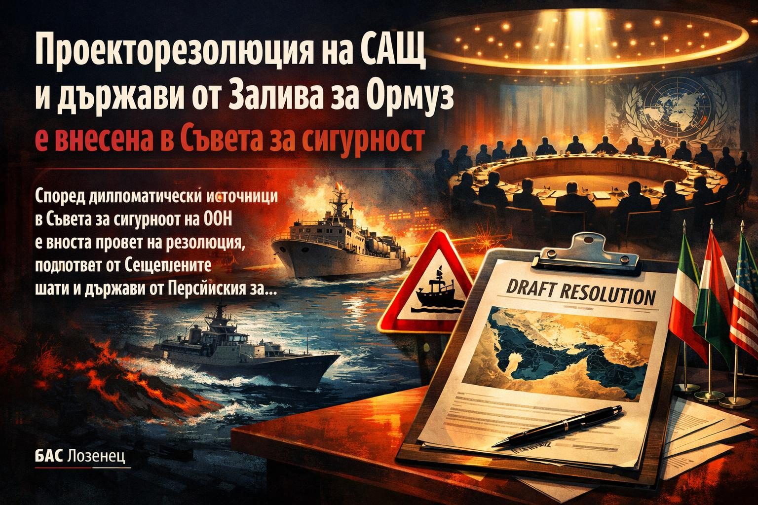 Проекторезолюция на САЩ и държави от Залива за Ормуз е внесена в Съвета за сигурност
