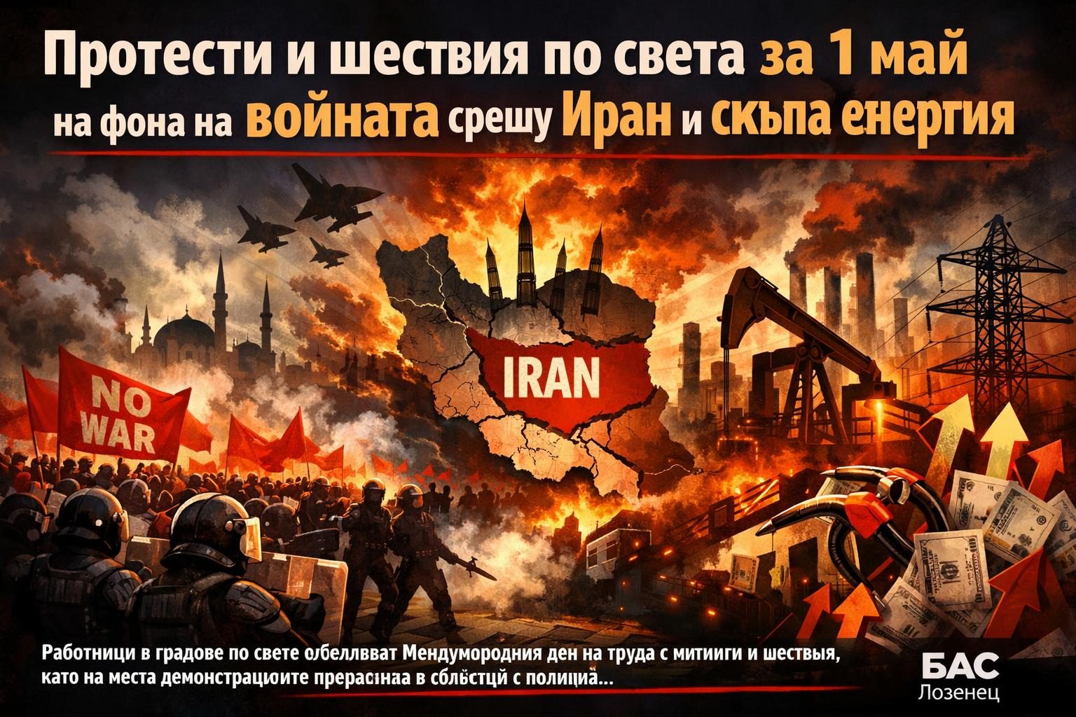 Протести и шествия по света за 1 май на фона на войната срещу Иран и скъпа енергия