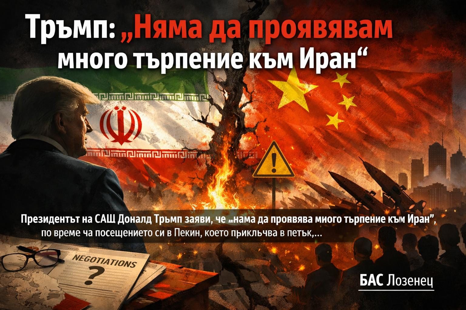 Тръмп: „Няма да проявявам много търпение към Иран“