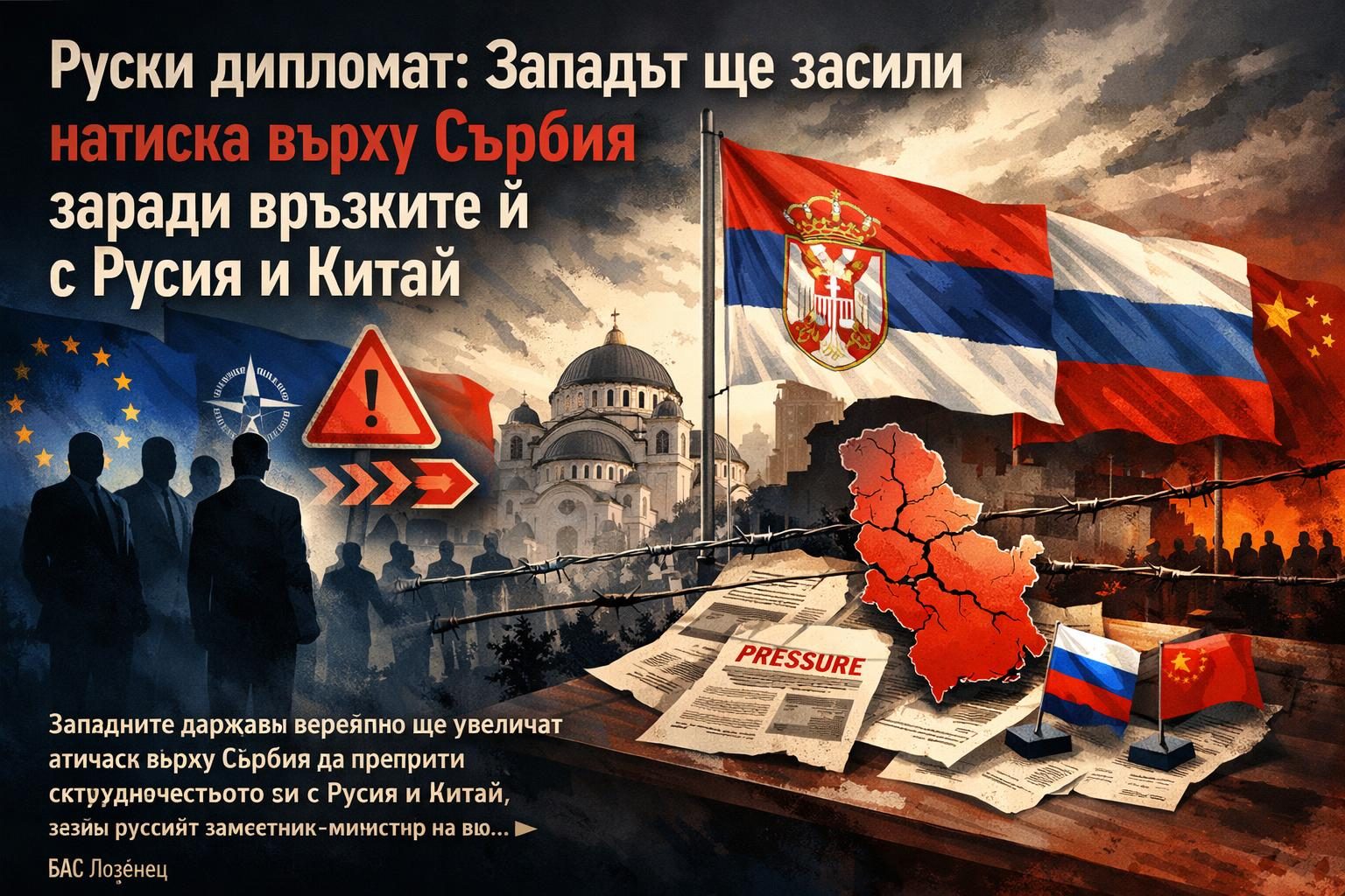 Руски дипломат: Западът ще засили натиска върху Сърбия заради връзките ѝ с Русия и Китай