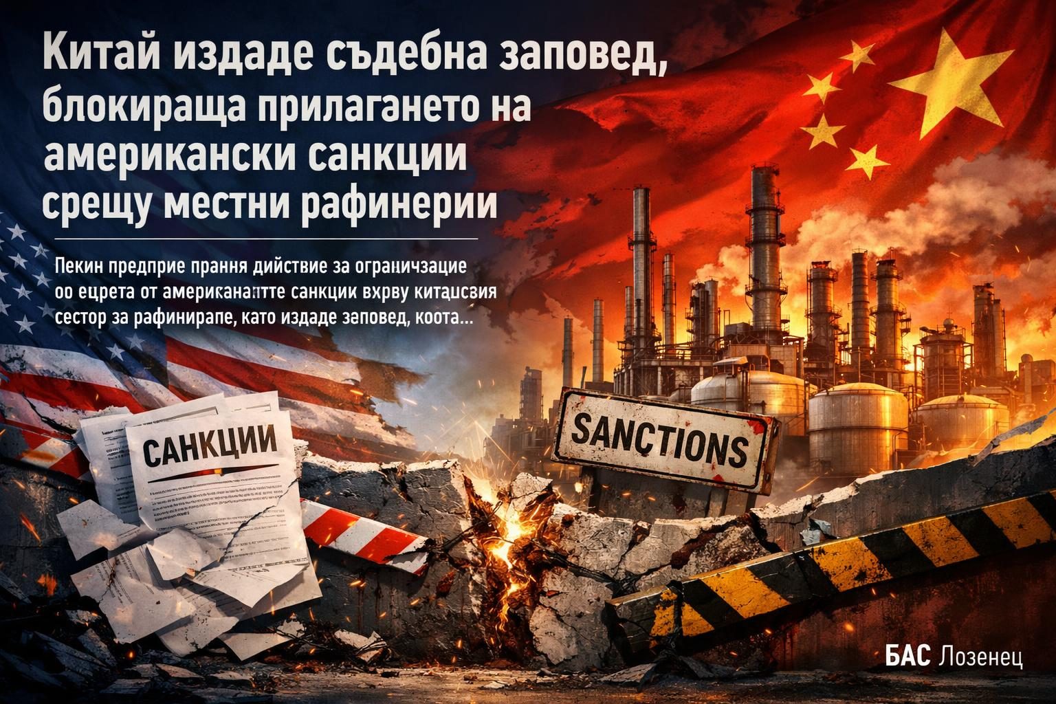 Китай издаде съдебна заповед, блокираща прилагането на американски санкции срещу местни рафинерии
