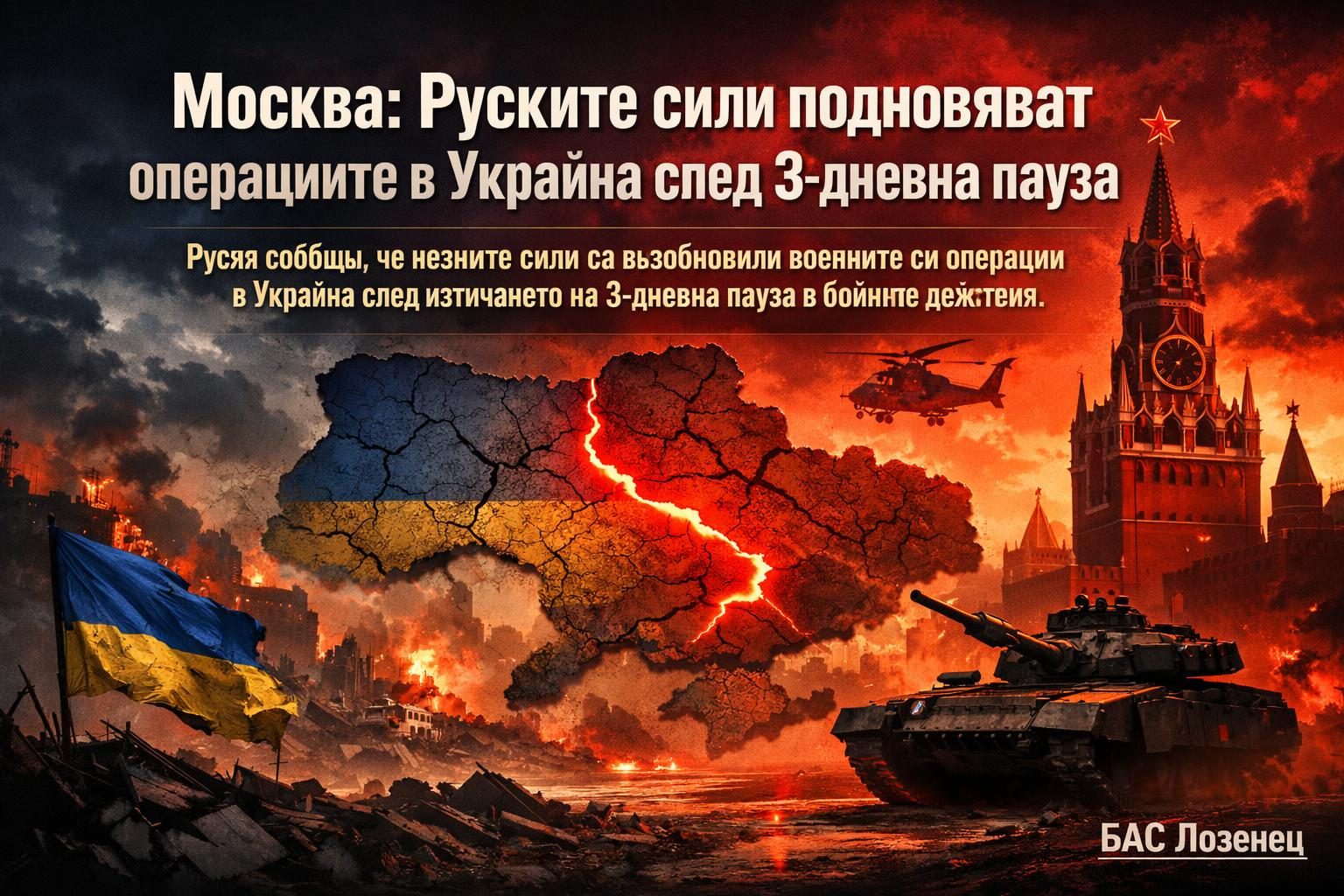 Москва: Руските сили подновяват операциите в Украйна след 3-дневна пауза