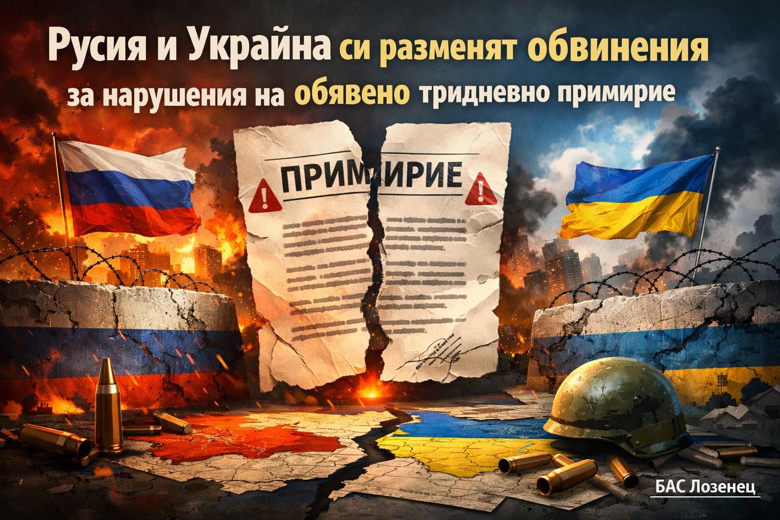 Русия и Украйна си разменят обвинения за нарушения на обявено тридневно примирие
