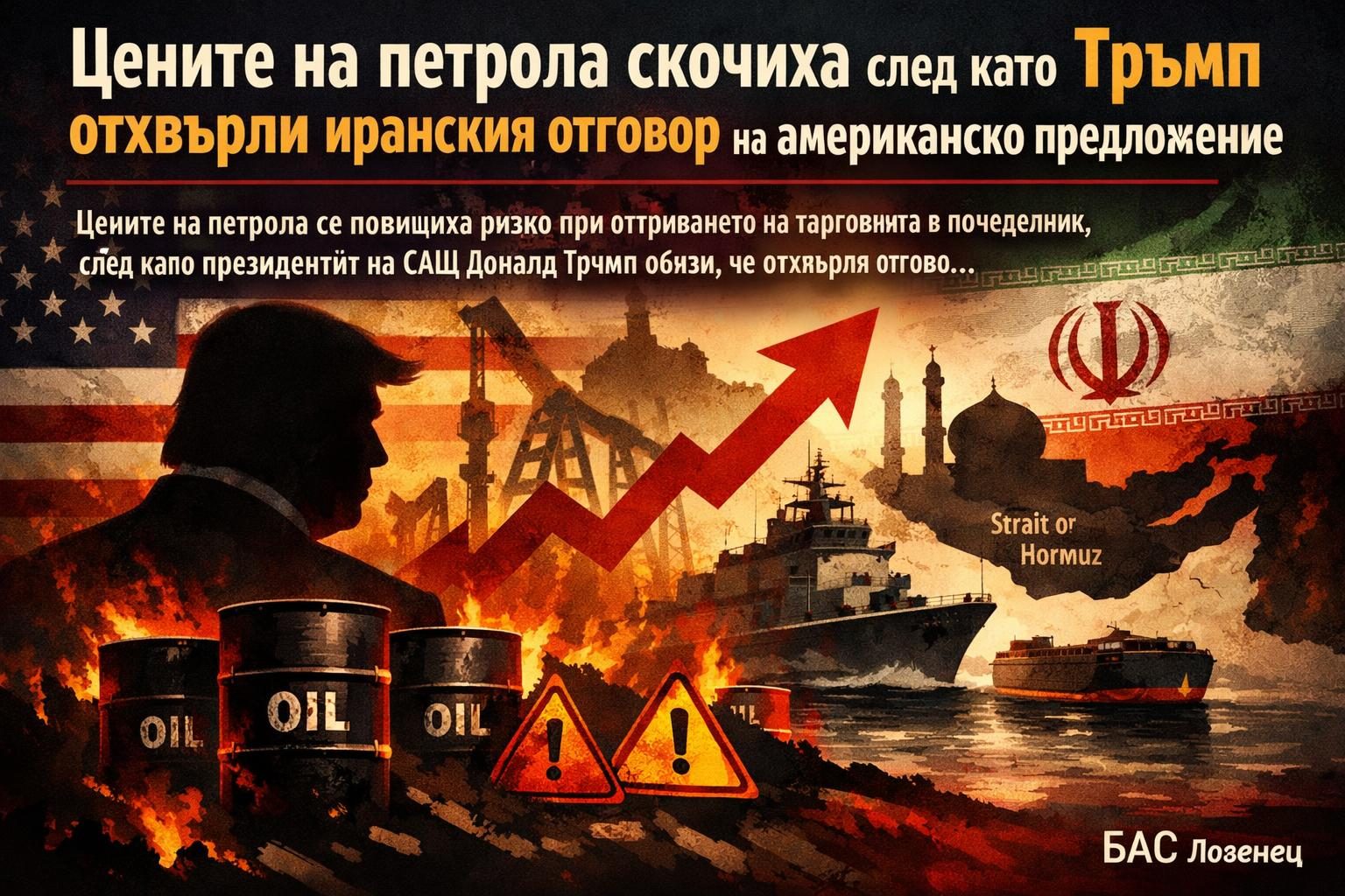 Цените на петрола скочиха след като Тръмп отхвърли иранския отговор на американско предложение