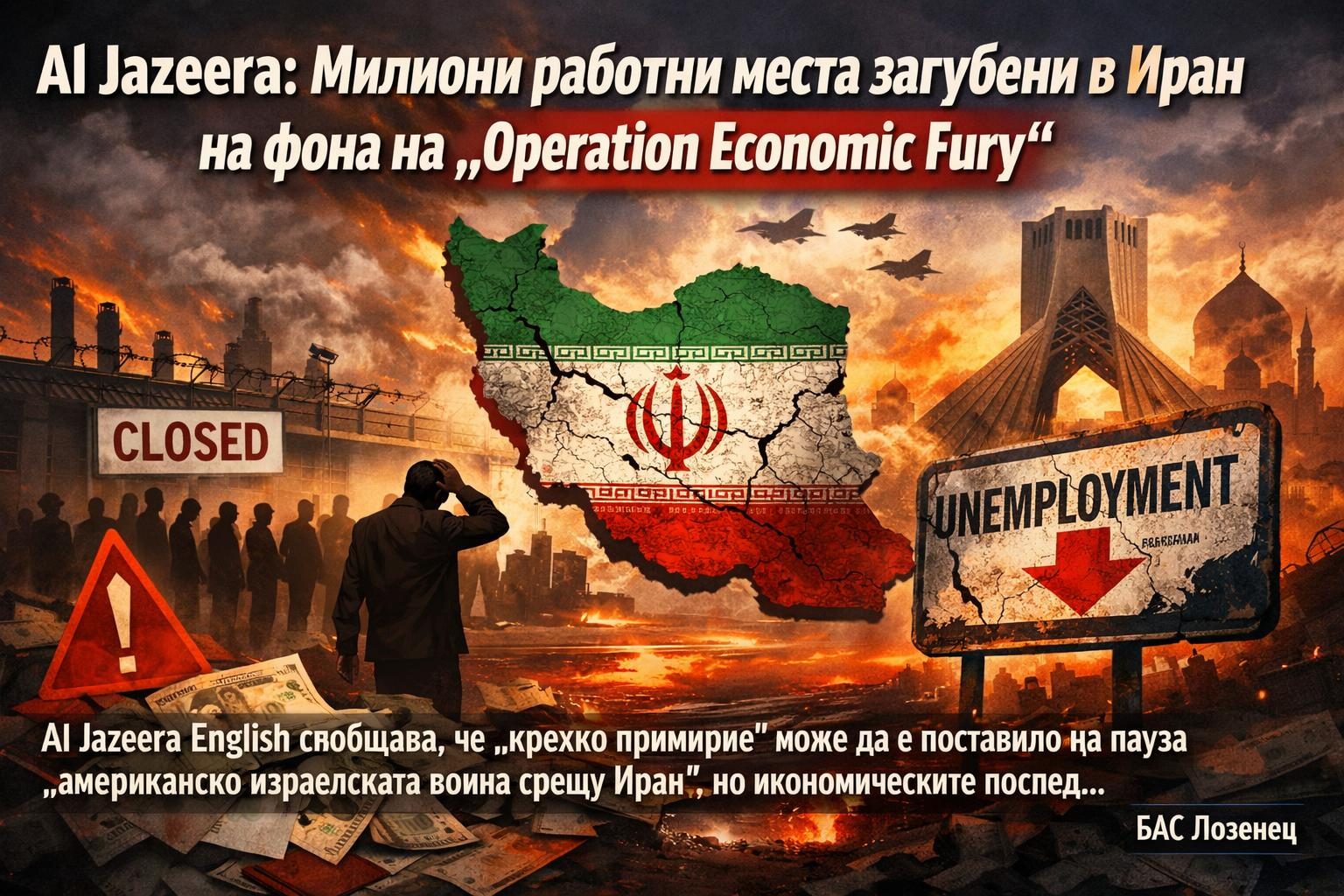 Al Jazeera: Милиони работни места загубени в Иран на фона на „Operation Economic Fury“